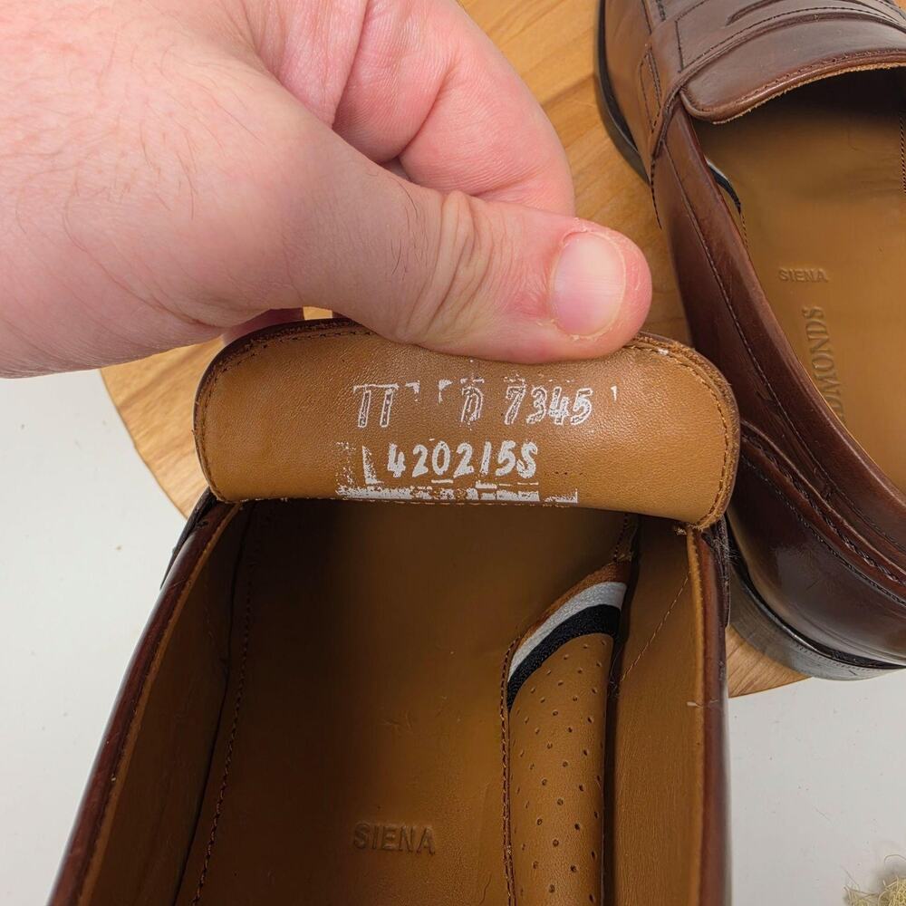 Allen Edmonds Shoe Men 11 D Siena Penny Loafers Brown Leather Slip On Dress Work - Picture 9 of 9